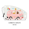 Pink car window shades featuring cute animal characters and a picnic theme