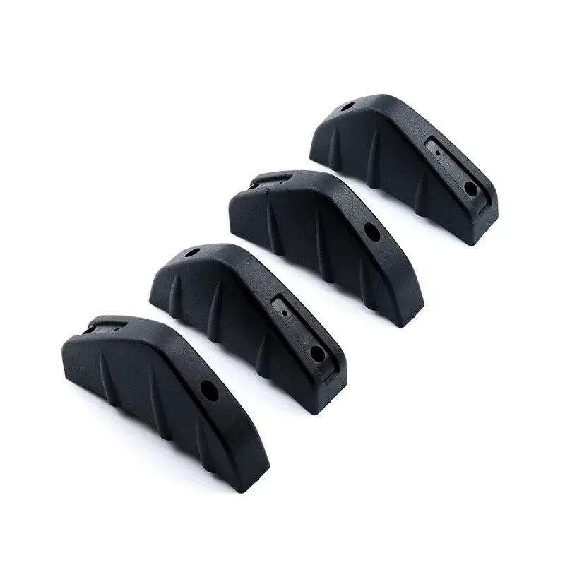 Black ABS plastic universal rear bumper spoiler lip kit shown from the side.