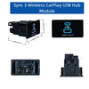 A module for Sync 3 Wireless CarPlay USB Hub featuring a Type-C connector and various interface options.
