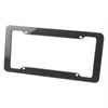 Black carbon fiber license plate frame with mounting hardware