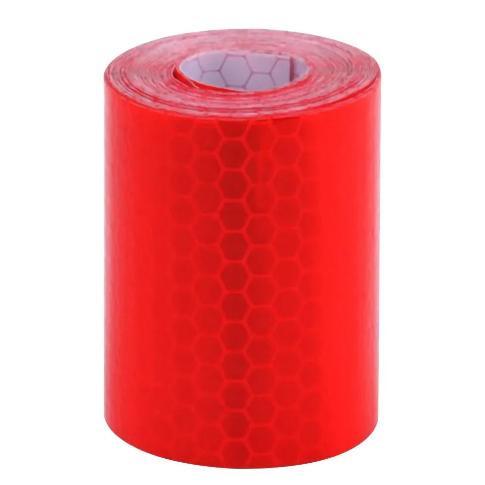 Roll of red high-visibility reflective tape for vehicles