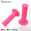 Pink gel rubber handlebar grips shown with various color options.