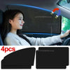 Four magnetic car window sunshades for privacy and heat blocking shown in a car interior context.