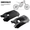 Black and carbon fiber battery compartment cover for electric bikes with compatibility information