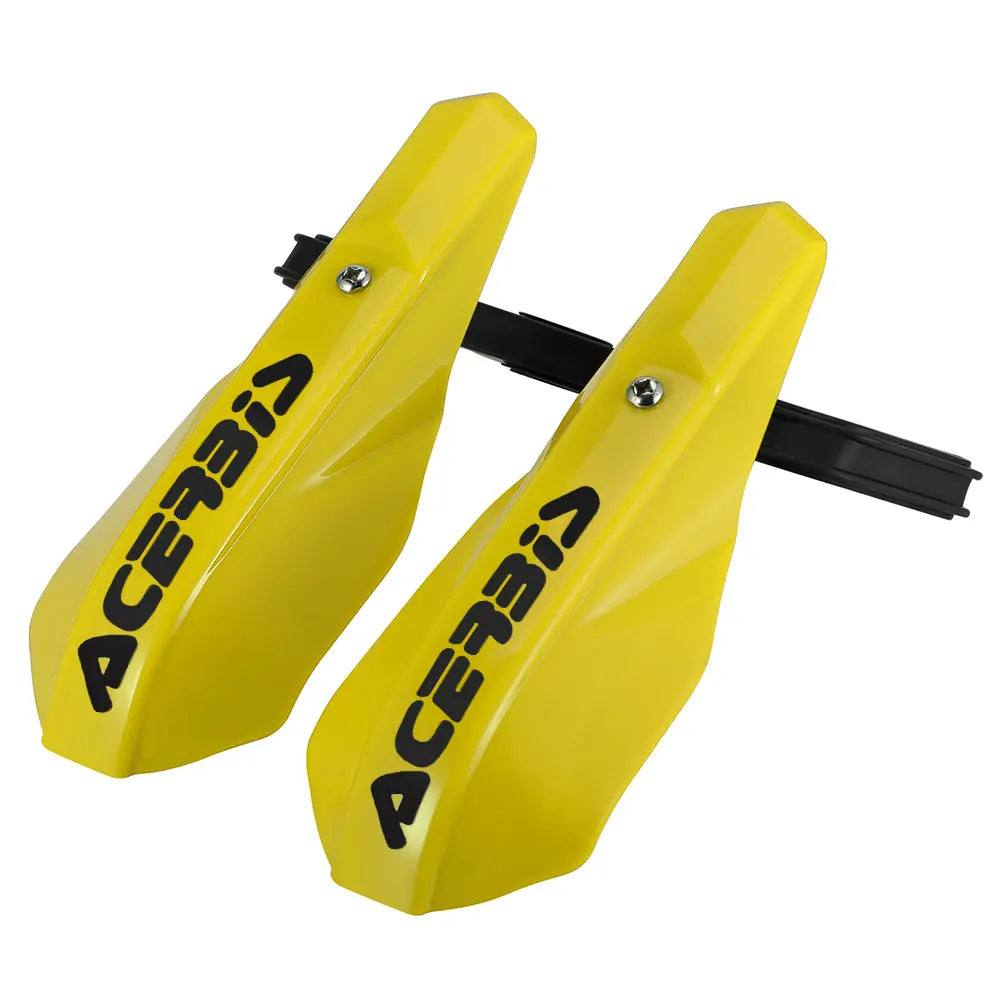 Kit de protection de guidon universel jaune pour moto avec quincaillerie de montage noire