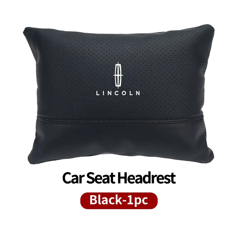 Black Lincoln car seat headrest neck support pillow