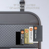 A black luxury car seat back organizer bag showing four layers of material structure.