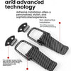 Black carbon fiber hood latch pins with self-adhesive backing and built-in spring for non-destructive installation