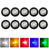 Un pack de dix feux de position latéraux LED de dégagement, montrant diverses couleurs comme le blanc, l'ambre, le rouge, le 