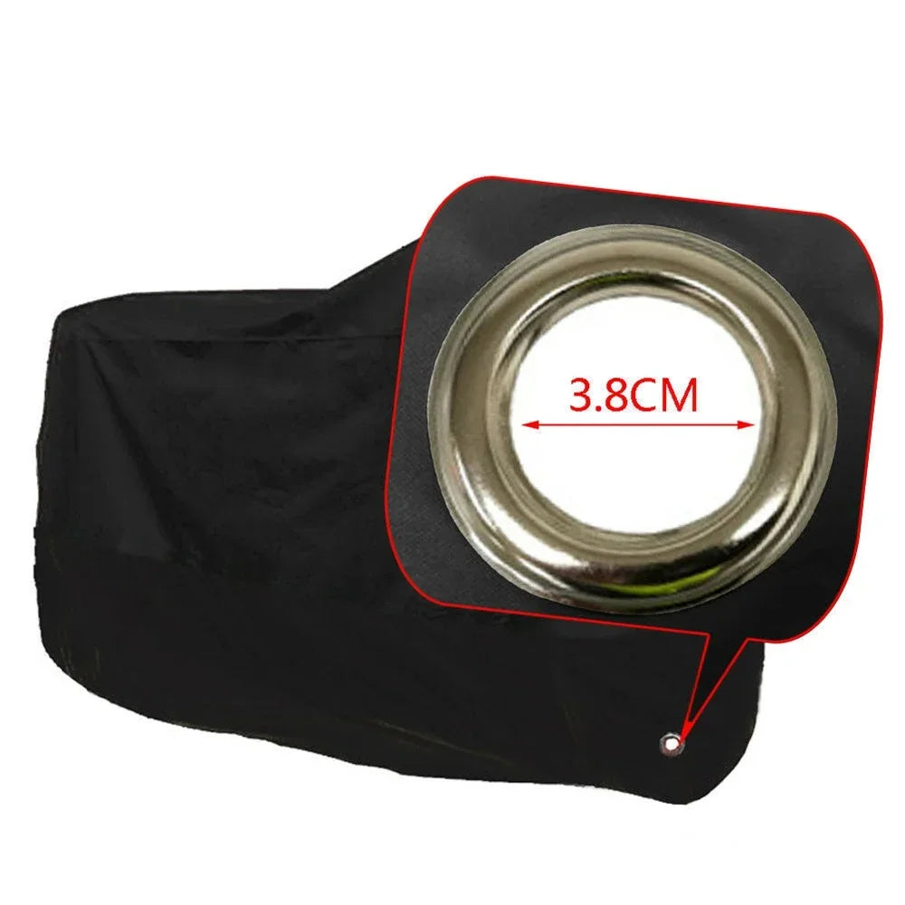 Housse universelle noire pour moto avec ouverture circulaire de protection