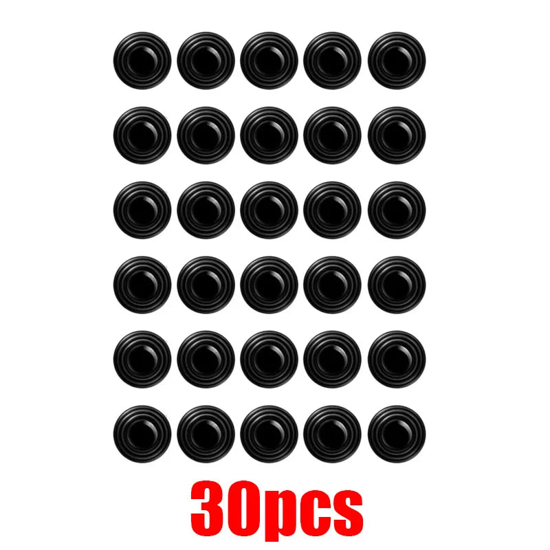 A grid of thirty car door anti-shock silicone pads.