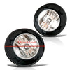 A round clear fog light assembly with a 15.6cm or 6.1inch diameter shown in black housing.