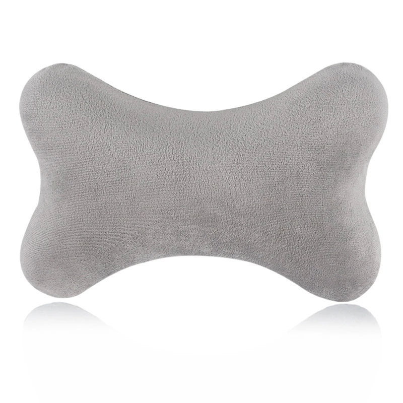 Gray memory foam car neck pillow designed for enhanced driving comfort