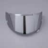 A silver anti-fog visor designed for motorcycle helmets, shown against a plain gray background.