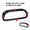 Instructions montrent comment actionner le bord du miroir pour ajuster l'angle d'un rétroviseur convexe à large angle réglabl