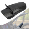 Black carbon fiber rear mudguard for a Sur-Ron Light Bee S X motorcycle.
