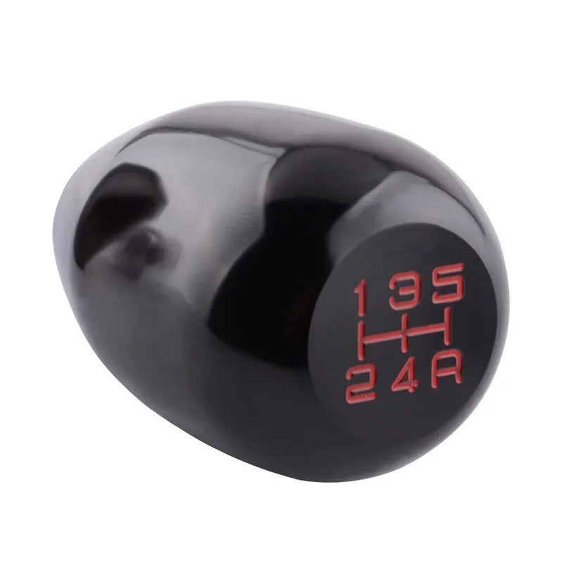 Glänzender schwarzer Universal-Schaltknauf für 5-Gang-Automatik mit roten Markierungen für 135, HH und 24R.