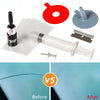 Professional windshield repair kit showing tools for removing scratches and cracks