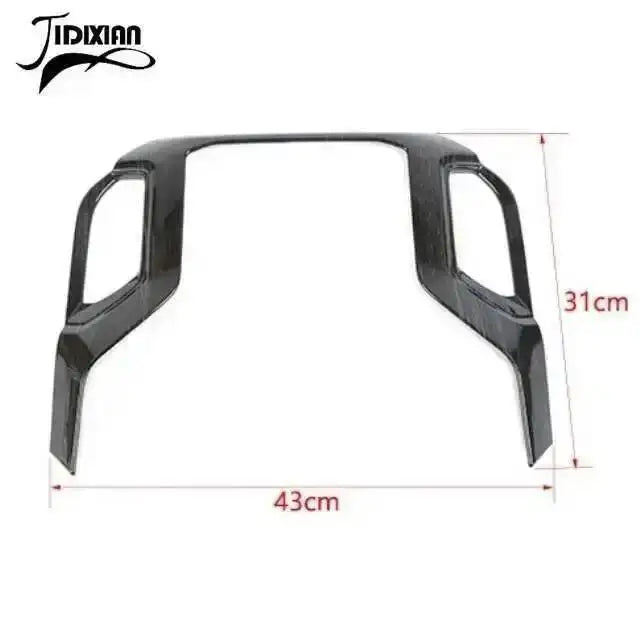 Black center console navigation panel trim cover for Chevy Silverado and GMC Sierra