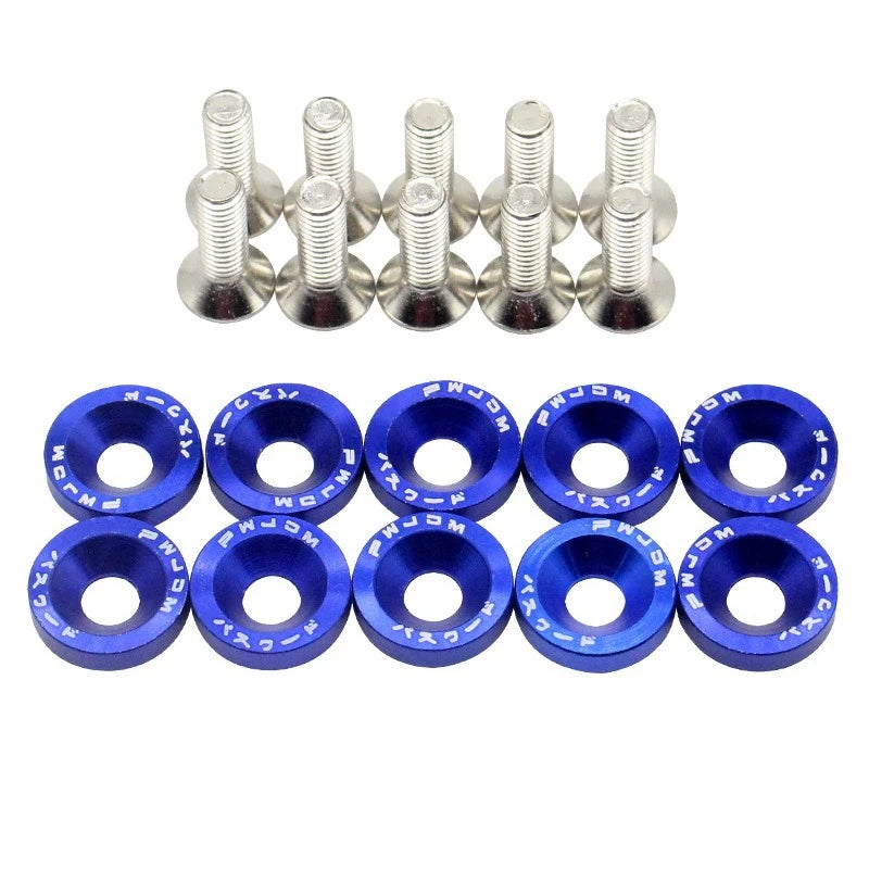Ensemble de joints de phares bleus JDM et de fixations hexagonales pour modification automobile