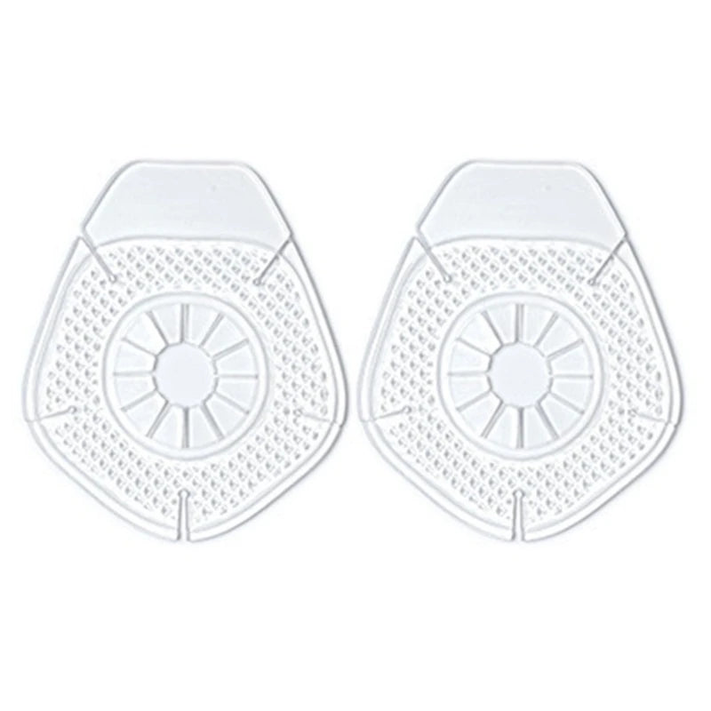 Pair of clear protective pads for car wiper arms.