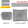 Deux accessoires pour voiture gris, incluant un repose-tête et un coussin de soutien lombaire pour véhicules Mercedes-Benz
