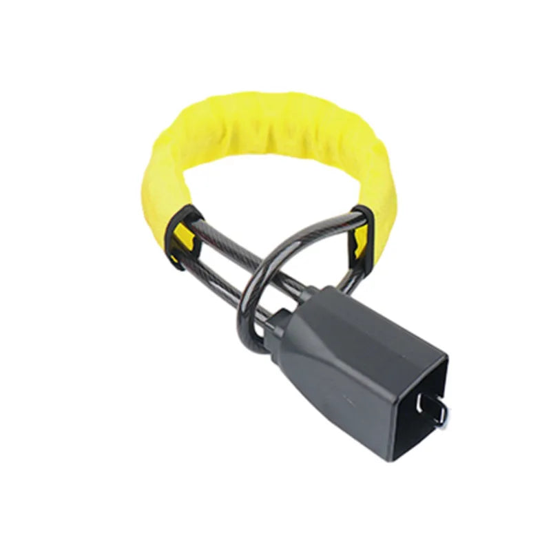 Yellow dual key vehicle anti-theft steering wheel and seat belt lock device