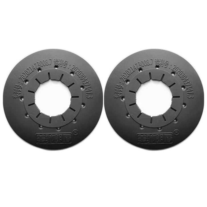 Two black car windshield debris protector sleeves with mounting holes