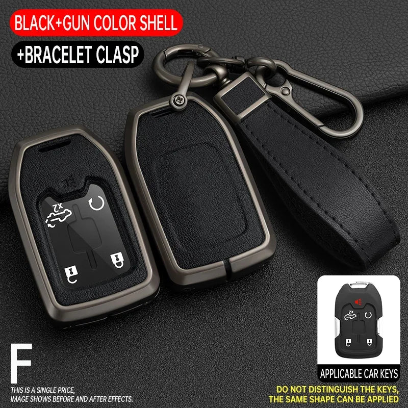 Black and gun color shell bracelet clasp car key cover for Silverado GMC Terrain
