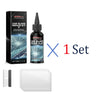 A set of Ray Hong car glass repair kit including a bottle and a plastic repair patch.