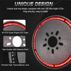 A close-up view of a red third brake light assembly designed for Jeep Wrangler, showing its size and features.