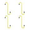 Four yellow car brake caliper hangers for axle and suspension