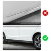 A white car side protection strip is shown protecting the threshold against scratches and abrasions.