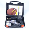 A black plastic welder kit with hot staples for repairs is shown in an open case.