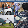Collage de personnes utilisant un câble de démarrage robuste pour démarrer une voiture avec des outils 18V.