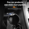 A close-up of a black joystick or button cover with the number 8, designed for a car start.
