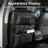 Black tactical luggage organizer bag displayed in a car interior, designed to improve cleanliness and comfort.