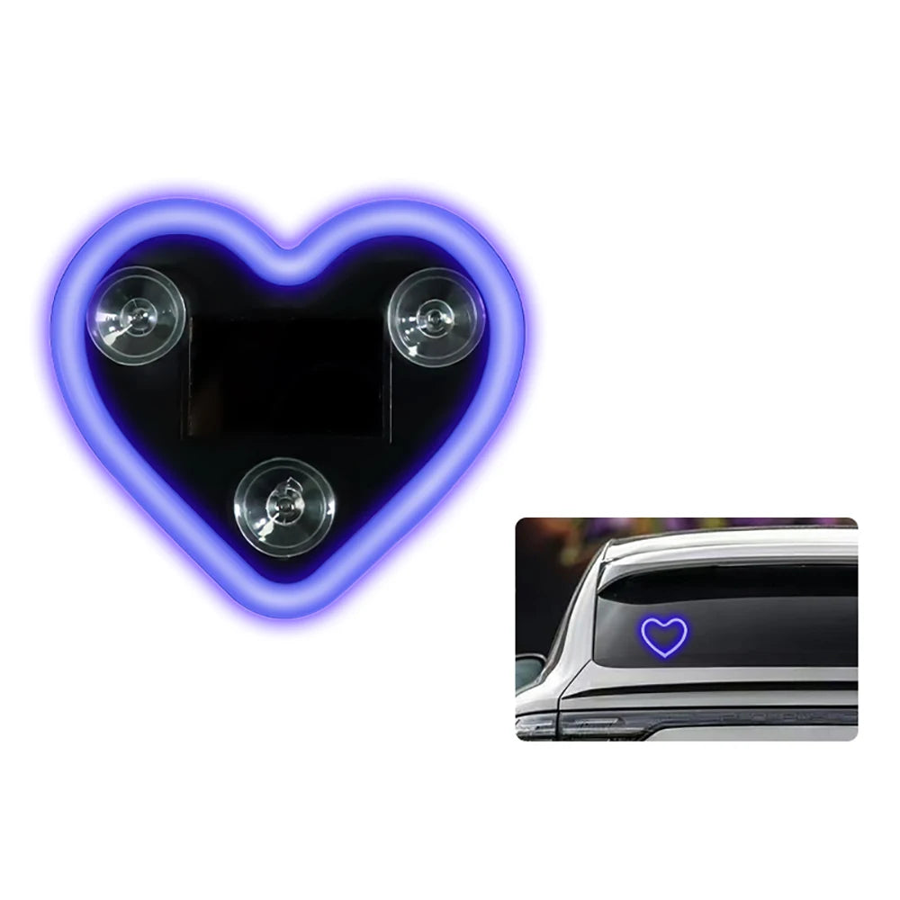 Décoration lumineuse en forme de cœur néon pour l'intérieur d'une voiture