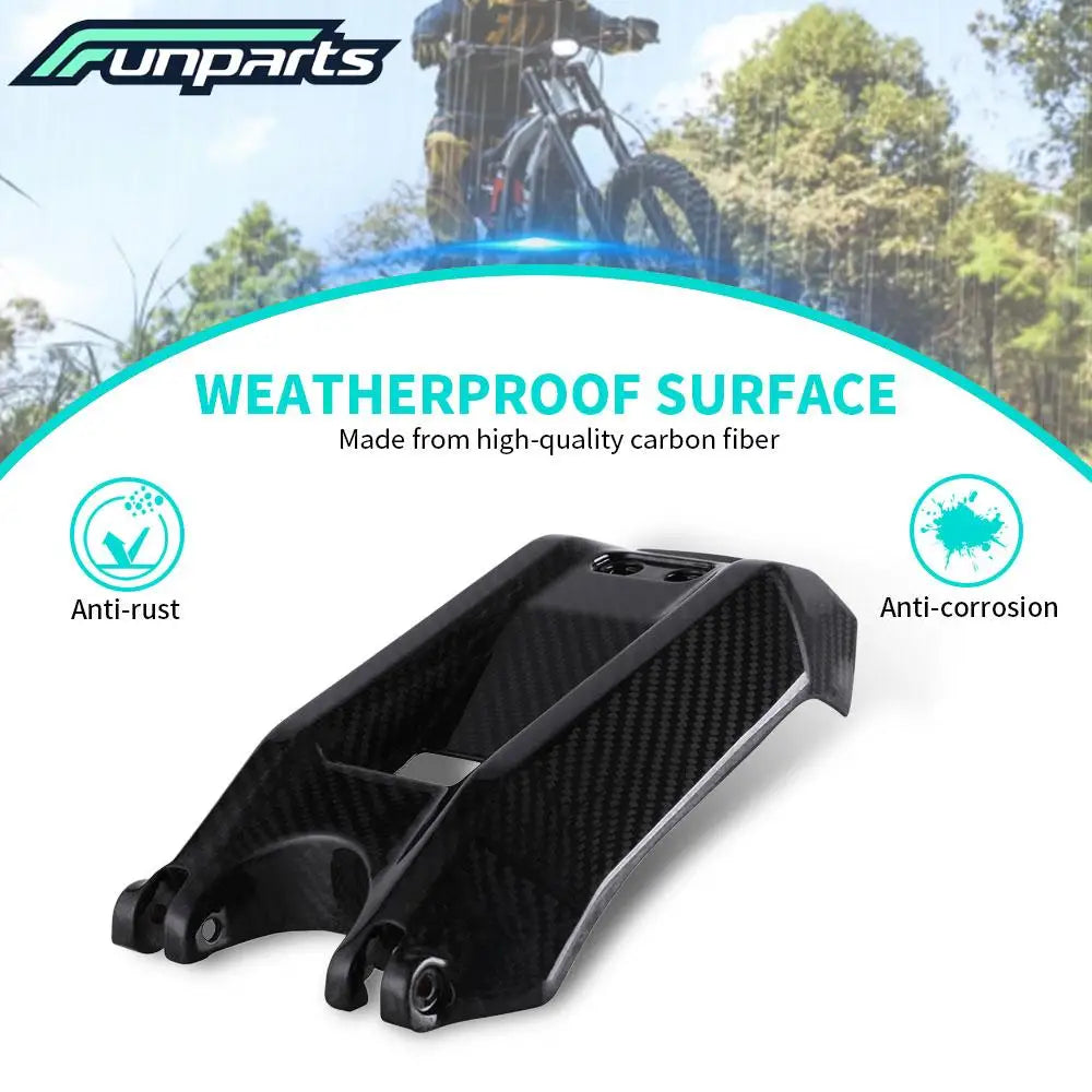 Tapa del compartimento de batería de motocicleta de fibra de carbono negra, diseñada para protección impermeable y anticorros