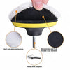 A set of five wool polishing pads and an alloy drill adapter for auto detailing
