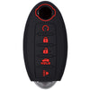 Black universal car key fob cover with indicators for unlock, lock, hold, and horn.