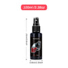 A black glass spray bottle labeled Anti-Fog for clear windshield vision with a 100ml capacity.