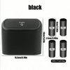 Black portable car trash bag with a push mechanism and hanging lid