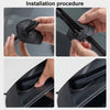 Installation procedure showing hands placing protective pads onto a car wiper arm.