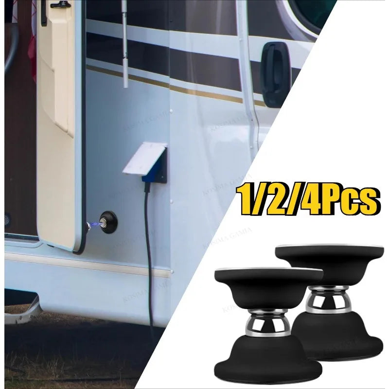 Set of four black magnetic door catches for RVs and trailers