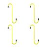 Four yellow suspension disc service brake caliper hooks displayed against a white background.