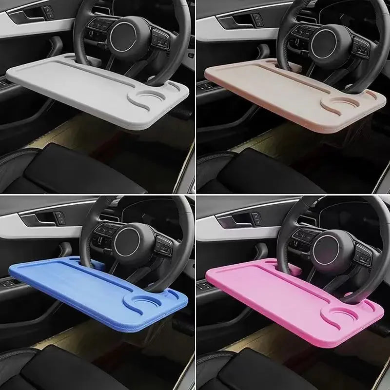 Verschiedene bunte Organizer-Fächer für Auto und Schreibtisch, gezeigt aus verschiedenen Winkeln
