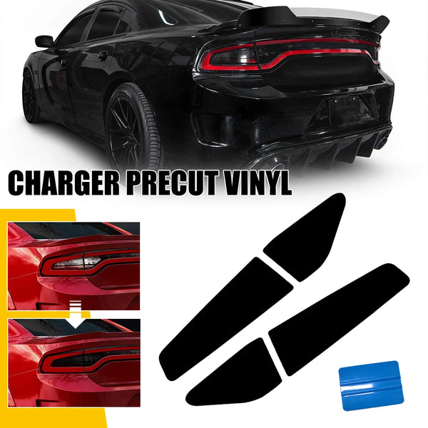 Vorgefertigtes Vinylfolie zum Einfärben der Rücklichter eines Dodge Charger.