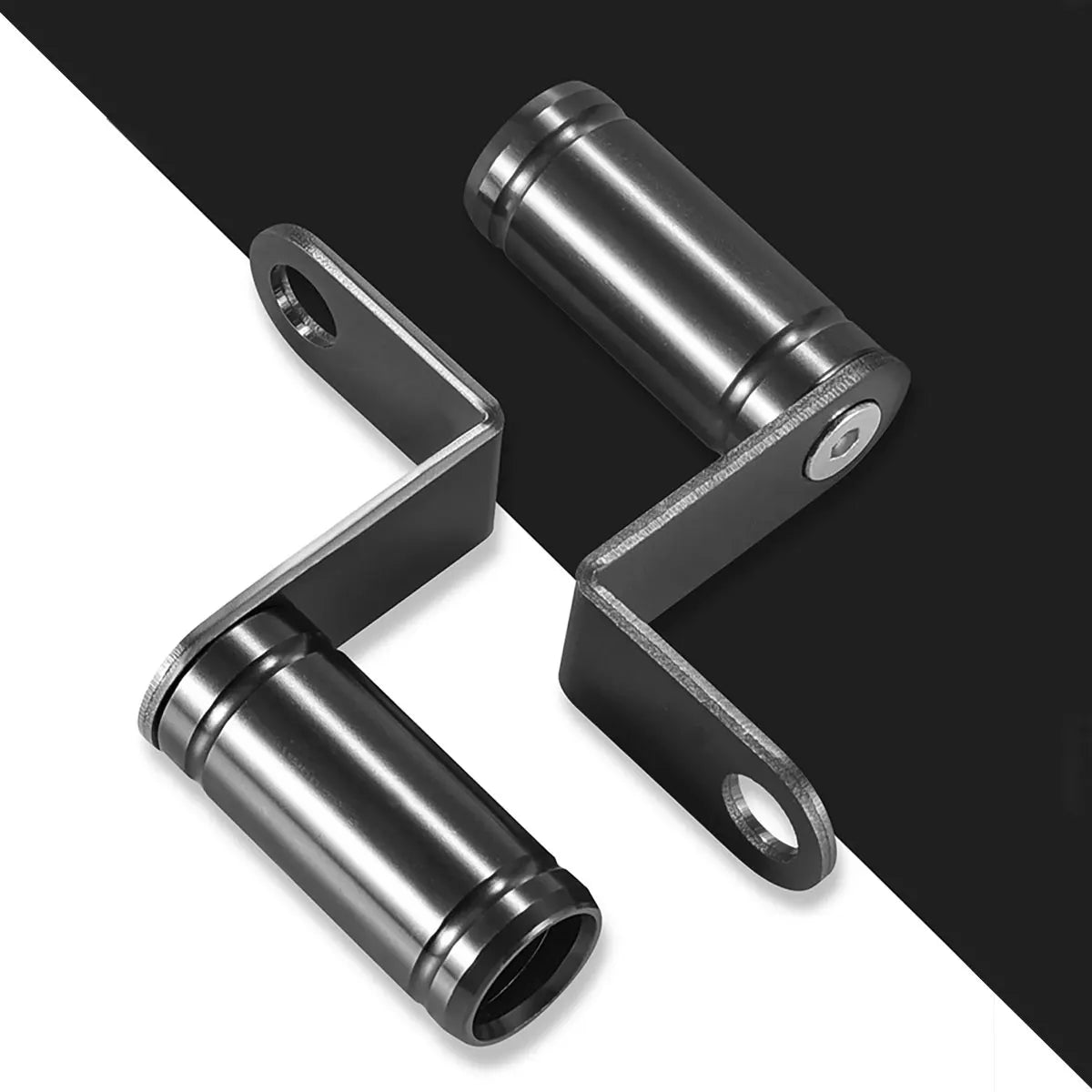 A silver metal universal phone holder designed for mounting on motorcycles or bicycles.