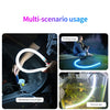 Multi-scenario usage of a flexible LED light, shown in automotive, fishing, and aquarium contexts.